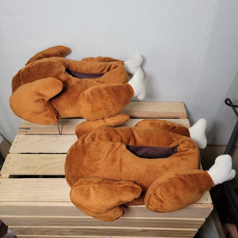 Adult Turkey Plush House Slippers - Size Adult M/L